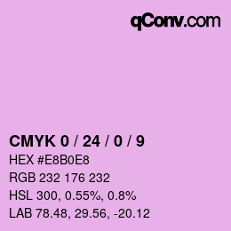 カラーコード: CMYK 0 / 24 / 0 / 9 | qconv.com