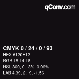 カラーコード: CMYK 0 / 24 / 0 / 93 | qconv.com