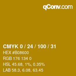 Color code: CMYK 0 / 24 / 100 / 31 | qconv.com