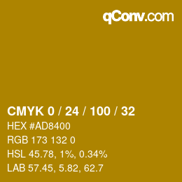 Color code: CMYK 0 / 24 / 100 / 32 | qconv.com