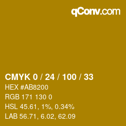 Color code: CMYK 0 / 24 / 100 / 33 | qconv.com