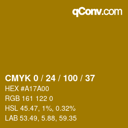 Color code: CMYK 0 / 24 / 100 / 37 | qconv.com