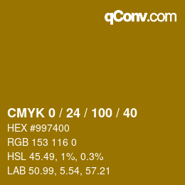 Color code: CMYK 0 / 24 / 100 / 40 | qconv.com