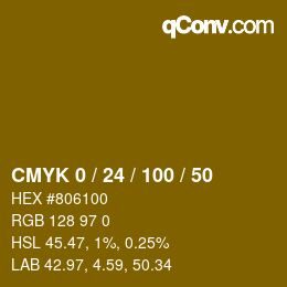 Color code: CMYK 0 / 24 / 100 / 50 | qconv.com