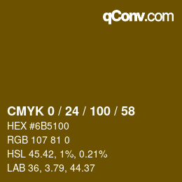 Color code: CMYK 0 / 24 / 100 / 58 | qconv.com