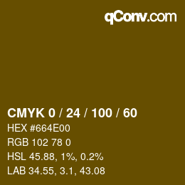 Color code: CMYK 0 / 24 / 100 / 60 | qconv.com