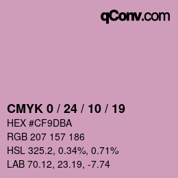 カラーコード: CMYK 0 / 24 / 10 / 19 | qconv.com