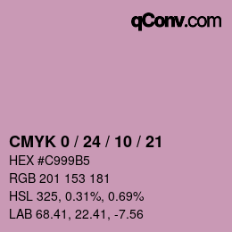 颜色代码: CMYK 0 / 24 / 10 / 21 | qconv.com