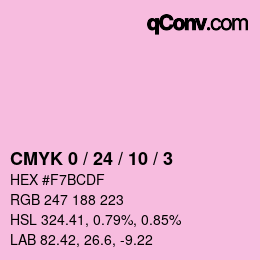 カラーコード: CMYK 0 / 24 / 10 / 3 | qconv.com
