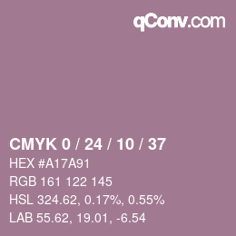 カラーコード: CMYK 0 / 24 / 10 / 37 | qconv.com
