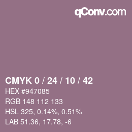 颜色代码: CMYK 0 / 24 / 10 / 42 | qconv.com