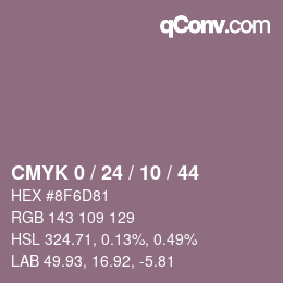 カラーコード: CMYK 0 / 24 / 10 / 44 | qconv.com