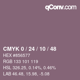 Color code: CMYK 0 / 24 / 10 / 48 | qconv.com
