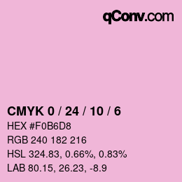 カラーコード: CMYK 0 / 24 / 10 / 6 | qconv.com