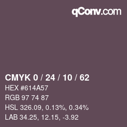 カラーコード: CMYK 0 / 24 / 10 / 62 | qconv.com