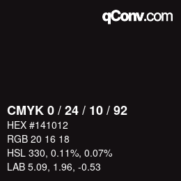 カラーコード: CMYK 0 / 24 / 10 / 92 | qconv.com