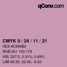 颜色代码: CMYK 0 / 24 / 11 / 21 | qconv.com