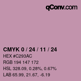 カラーコード: CMYK 0 / 24 / 11 / 24 | qconv.com