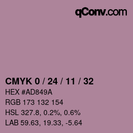 颜色代码: CMYK 0 / 24 / 11 / 32 | qconv.com