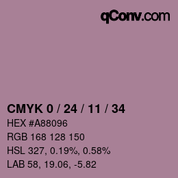 颜色代码: CMYK 0 / 24 / 11 / 34 | qconv.com