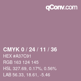 カラーコード: CMYK 0 / 24 / 11 / 36 | qconv.com