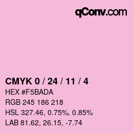 カラーコード: CMYK 0 / 24 / 11 / 4 | qconv.com