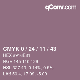 颜色代码: CMYK 0 / 24 / 11 / 43 | qconv.com