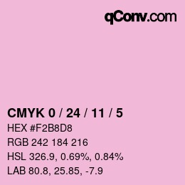 カラーコード: CMYK 0 / 24 / 11 / 5 | qconv.com