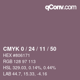 Color code: CMYK 0 / 24 / 11 / 50 | qconv.com