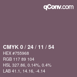 Código de color: CMYK 0 / 24 / 11 / 54 | qconv.com