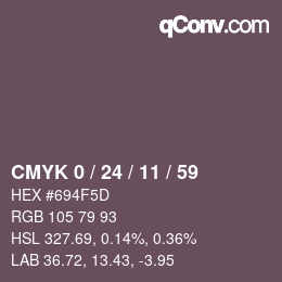 カラーコード: CMYK 0 / 24 / 11 / 59 | qconv.com