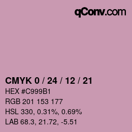 颜色代码: CMYK 0 / 24 / 12 / 21 | qconv.com