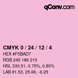 カラーコード: CMYK 0 / 24 / 12 / 4 | qconv.com