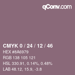 Color code: CMYK 0 / 24 / 12 / 46 | qconv.com