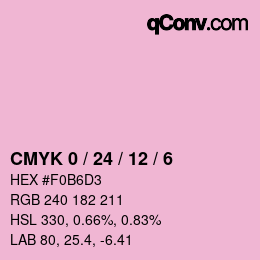 カラーコード: CMYK 0 / 24 / 12 / 6 | qconv.com
