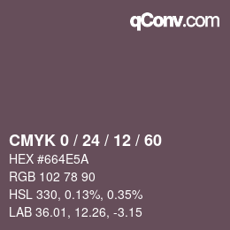 カラーコード: CMYK 0 / 24 / 12 / 60 | qconv.com