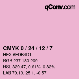 カラーコード: CMYK 0 / 24 / 12 / 7 | qconv.com