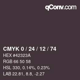 Color code: CMYK 0 / 24 / 12 / 74 | qconv.com