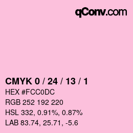 カラーコード: CMYK 0 / 24 / 13 / 1 | qconv.com