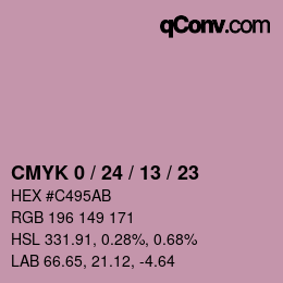 Color code: CMYK 0 / 24 / 13 / 23 | qconv.com