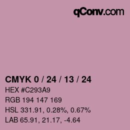 Color code: CMYK 0 / 24 / 13 / 24 | qconv.com