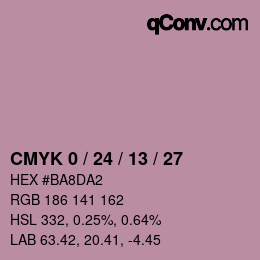 Color code: CMYK 0 / 24 / 13 / 27 | qconv.com
