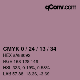 Color code: CMYK 0 / 24 / 13 / 34 | qconv.com