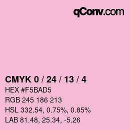 カラーコード: CMYK 0 / 24 / 13 / 4 | qconv.com