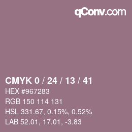颜色代码: CMYK 0 / 24 / 13 / 41 | qconv.com