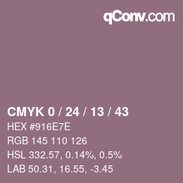 Color code: CMYK 0 / 24 / 13 / 43 | qconv.com