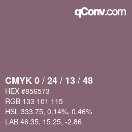 カラーコード: CMYK 0 / 24 / 13 / 48 | qconv.com