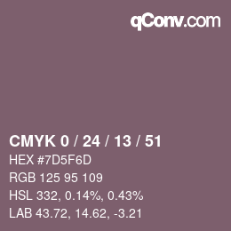 カラーコード: CMYK 0 / 24 / 13 / 51 | qconv.com