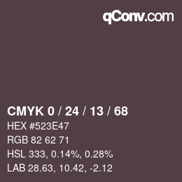 カラーコード: CMYK 0 / 24 / 13 / 68 | qconv.com