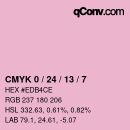 カラーコード: CMYK 0 / 24 / 13 / 7 | qconv.com